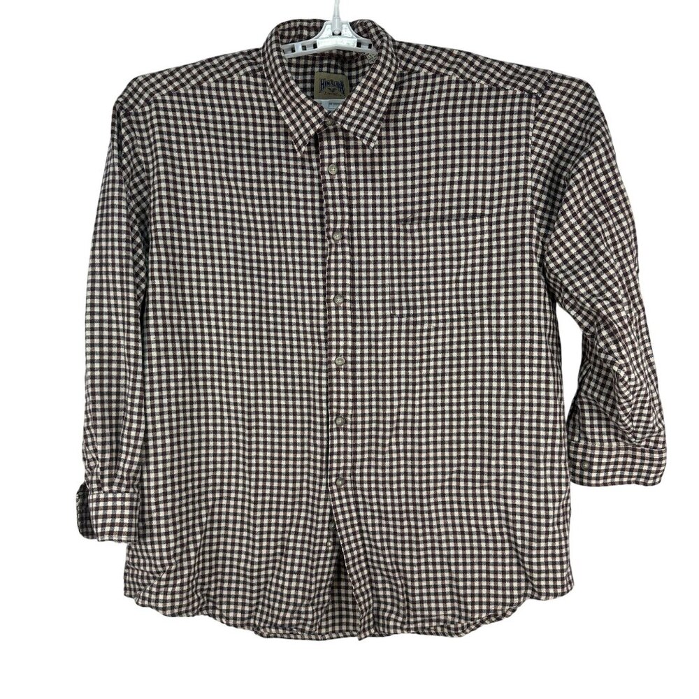 Himalaya Outfitters Brown & White Checkered Long Sleeve Shirt 2X Big Size Mens